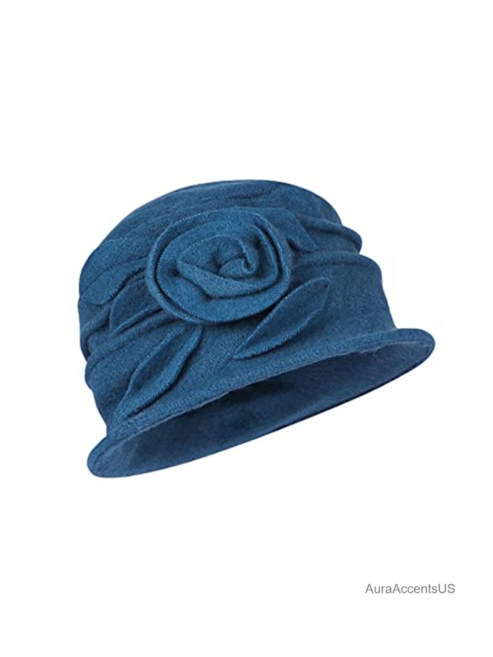 Wool Cloche Bucket Hat Floral Bowler Cap Winter Warm Church Dress Fedora